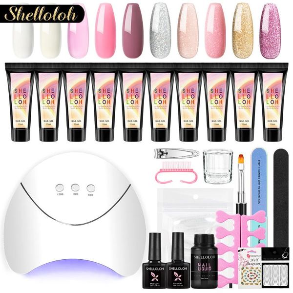 

nail art kits shelloloh extension set brushes for manicure kit professional uv lamp tool decorations