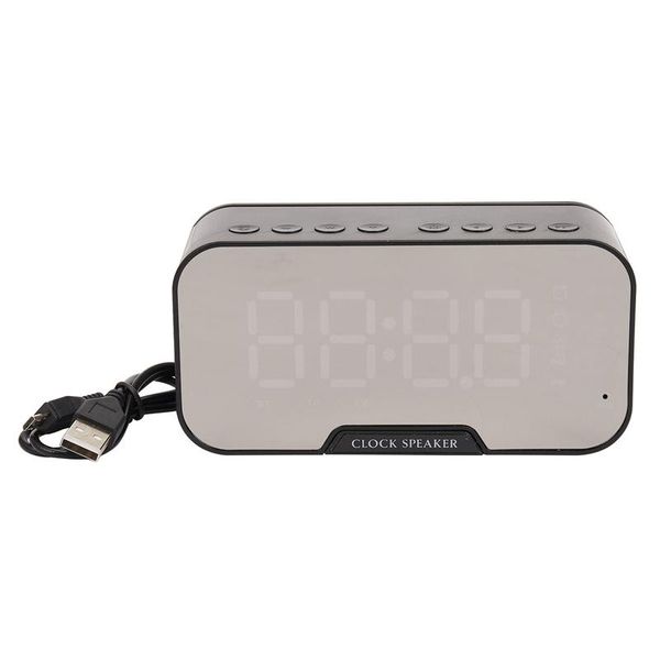 

g10 bluetooth speaker wireless stereo bass bluetooth loudspeaker mirror led alarm clock radio with phone holder function