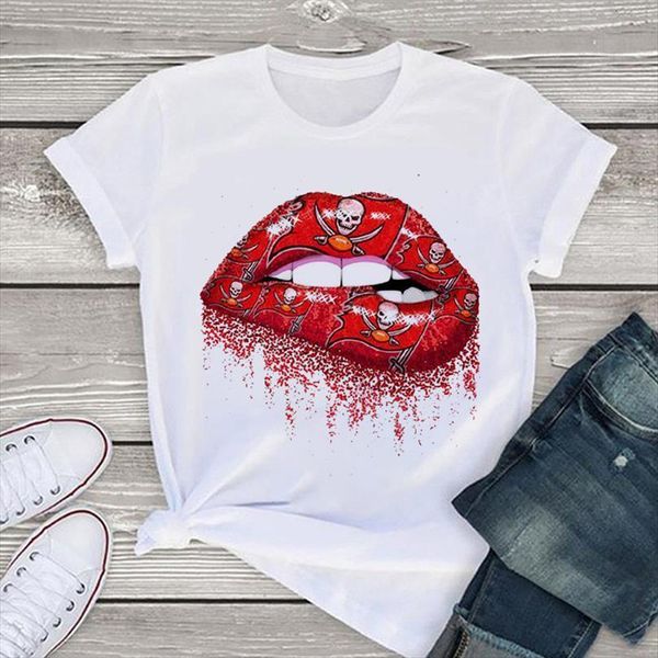

summer and womens harajuku fashion mens tees lips printed female casual short sleeved clothing, White;black
