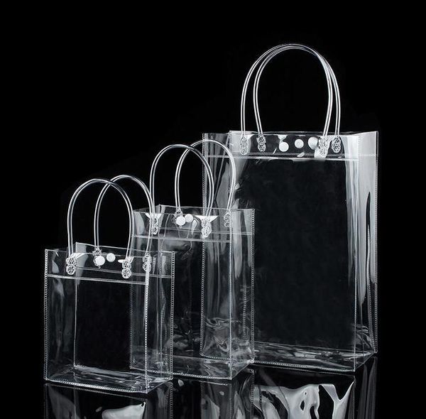 

200pcs/lot new fashion pvc women clear bag transparent tote luxury design cosmetic shoulder hangbags storage bags wholesale