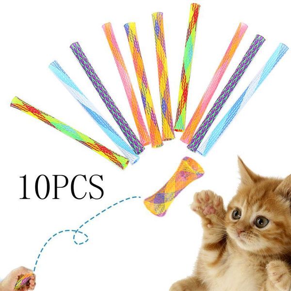 

cat toys 10pcs/1set nylon spring toy creative fashion pet interactive bite training funny supplies