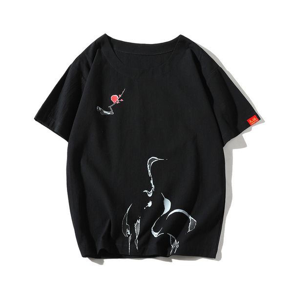 

new linen t-shirt for men in 2021 summer, White;black