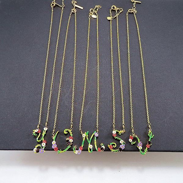 

chains romantic characters adorn article 623 big-name enamel drip women's hand-painted gold plated mosaic diamond necklace, Silver