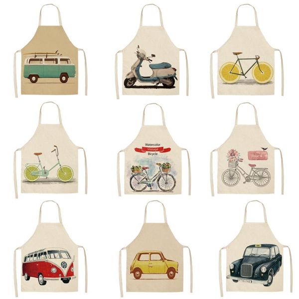 

aprons fresh fruit pattern cartoon car series sleeveless apron kitchen cleaning supplies baking accessories
