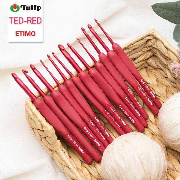 

1pcs japan brand tulip etimo red crochet hook resin aluminum knitting needles original authentic imported from japan 1.8-6.5mm, Black