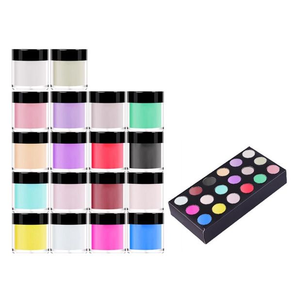 

nail glitter 18 colors acrylic powder set for art 3d diy tips decoration carved, Silver;gold
