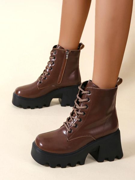 

boots for female women 2021 fashion winter plush punk gothic wedge platform shoes goth pumps ankle, Black