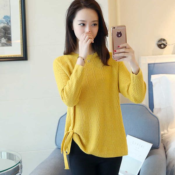 

women's sweaters o-neck autumn spring knit sweater solid long sleeve woman jumpers with bow casual basic female pullovers for ladies 6m, White;black