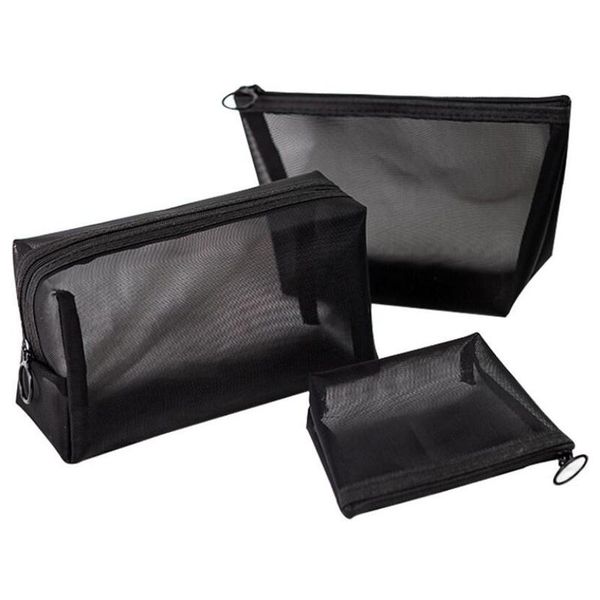 

cosmetic bags & cases 1pc black women men necessary bag transparent travel organizer fashion small large toiletry makeup pouch