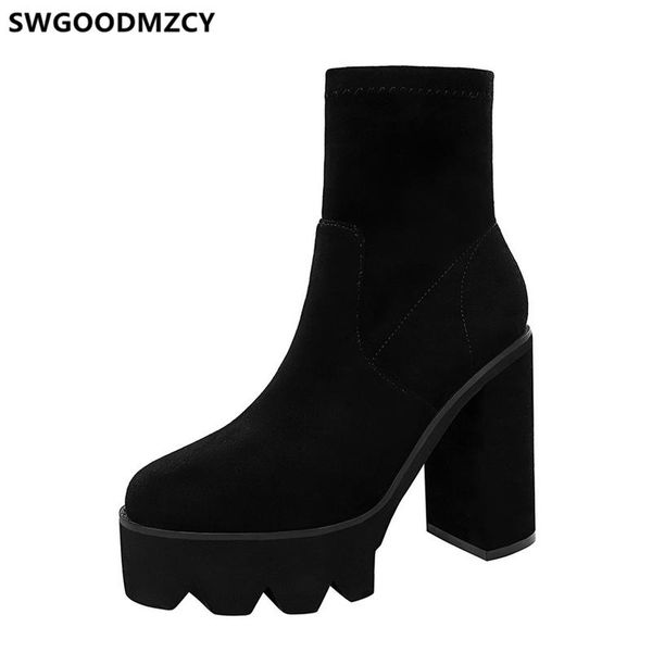 

boots platform women black winter shoes gothic extreme high heels ankle designer luxury 2021