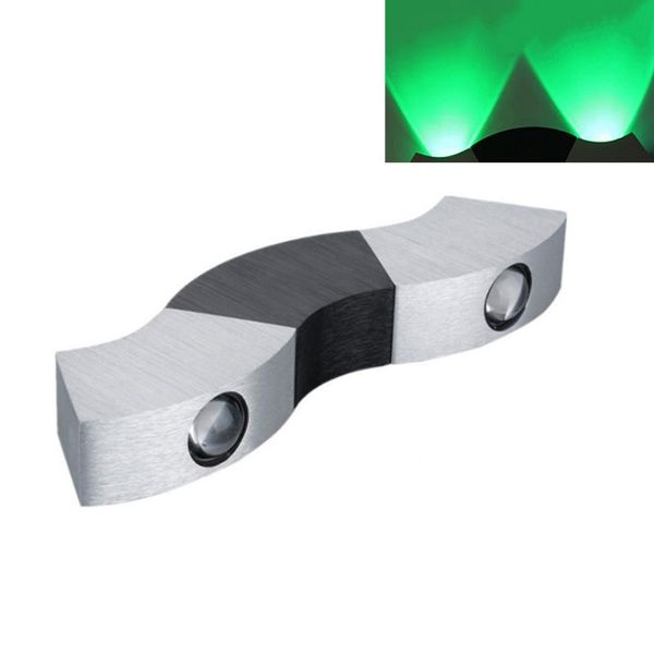 

easy install up down indoor hall led ktv fixture aluminum wave shape wall light 3w home decor walkway modern