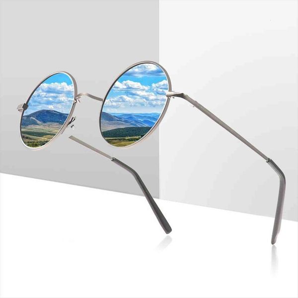 

fashion round polarized sunglasses men brand design women shades retro alloy sun glasses uv400 eyewear oculos de sol, White;black