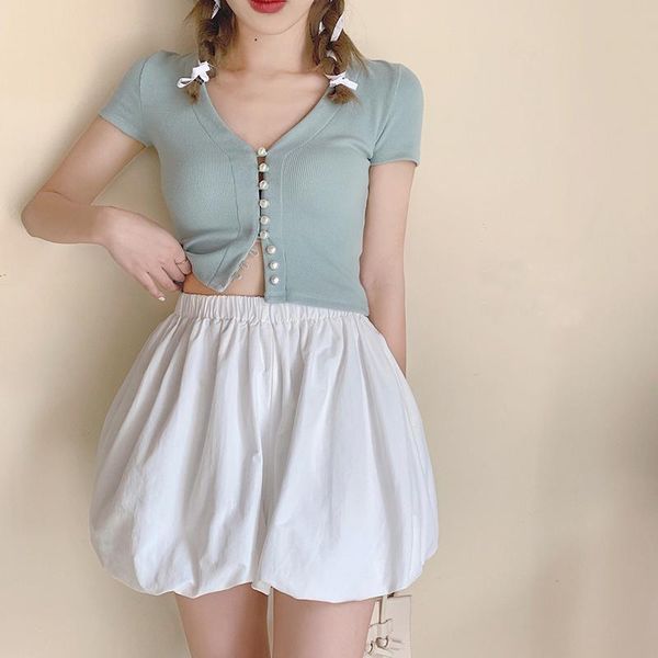 

sweet girls crop with short bloomers two pieces set for women summer fashion, Gray