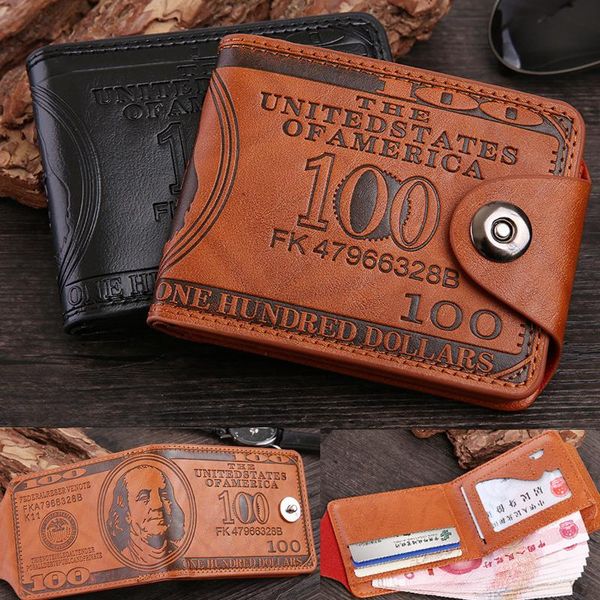 

wallets us dollar pattern men's short purses cards id holder man wallet burse male purse carteira masculina, Red;black