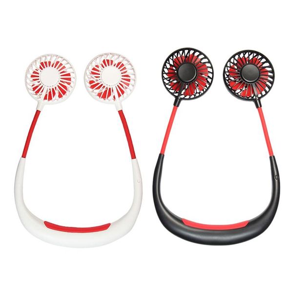 

electric fans usb 2000mah portable hanging neck sports fan headphone design mini cooler wearable for cycling outdoor