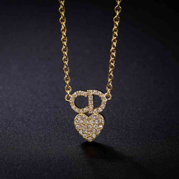 

70% off outlet online family new letter full diamond heart necklace, Black
