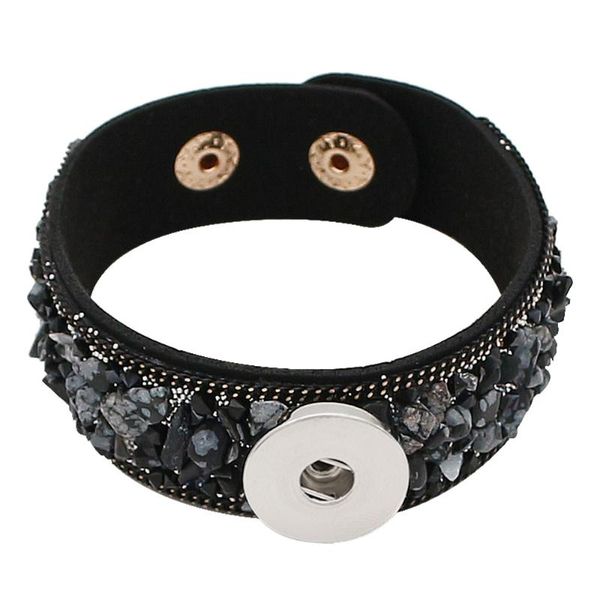 

charm bracelets 5pcs/lot 2021 fashion natural stone leather for women vintage snap jewelry fit 18mm 20mm snaps button accessoires, Golden;silver