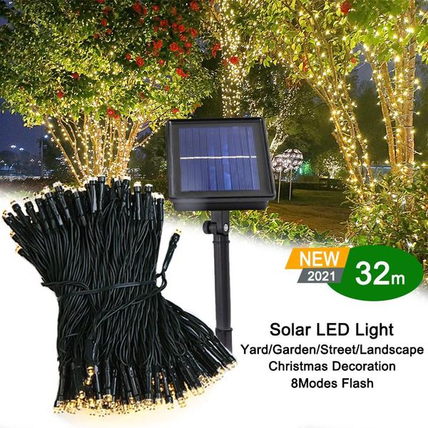 

solar lamps powered christmas lights outdoor string fairy for garden party wedding xmas waterproof