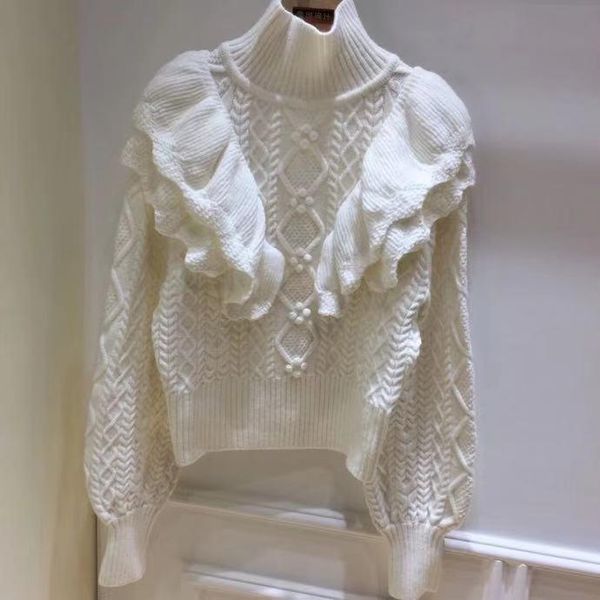 

women's sweaters wz0191 fashion 2021 runway luxury european design party style clothing, White;black