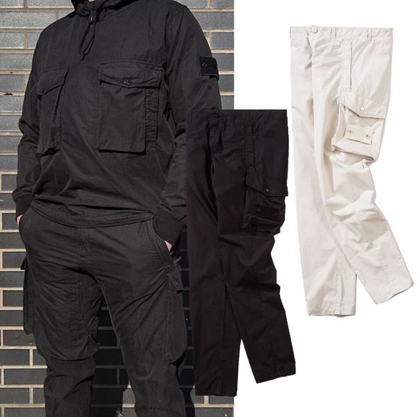 

2021 new tonex spring and autumn compass men's casual logo trousers cp thin couple loose overalls, Black
