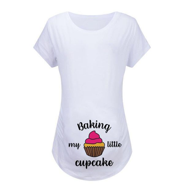

maternity & tees summer wear short sleeve t-shirt long loose printed plus size pregnant, White