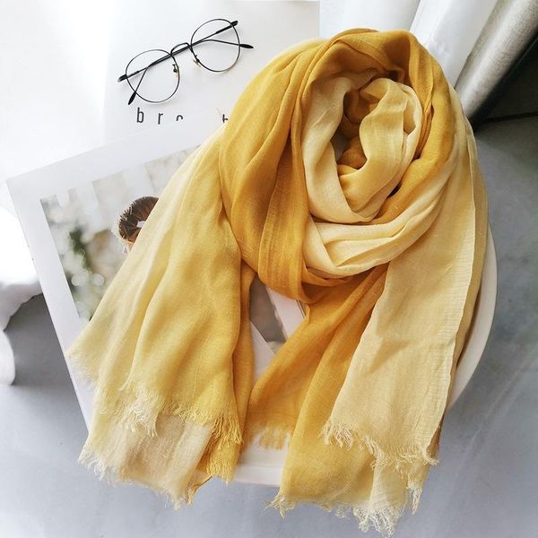 

scarves cotton linen silk scarf women's autumn and winter color matching japanese korean lady mori slubby shawl hijab woman fashion, Blue;gray