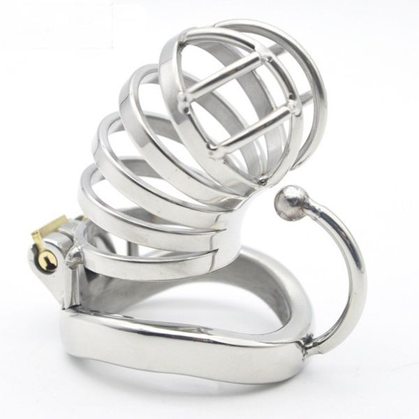 

stainless steel male chastity devices with barbed anti-off ringlockable cock cage base arc ringpenis ringstoys for man