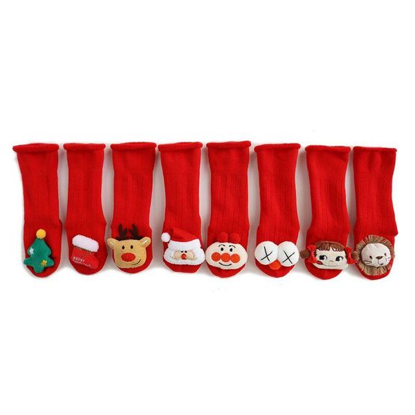 

party masks christmas baby cosplay santa claus socks boys girls cartoon doll long over knee happy year toddlers infant props