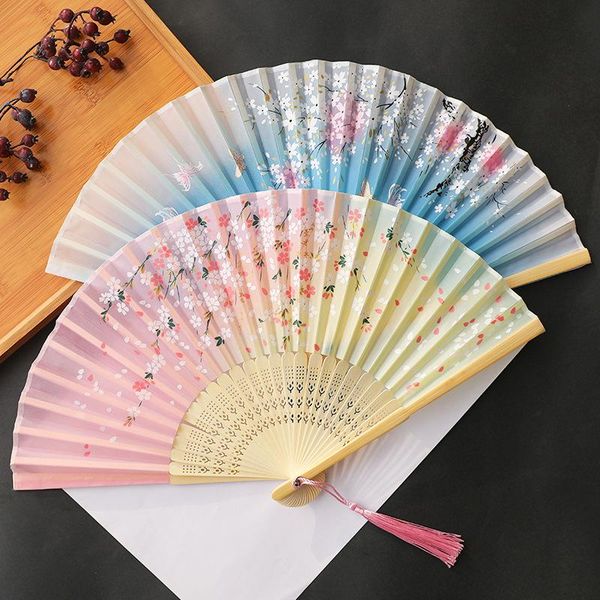 

other home decor vintage chinese style handheld fans dance wedding party lace silk bamboo folding plum blossom flower fan hand props cool
