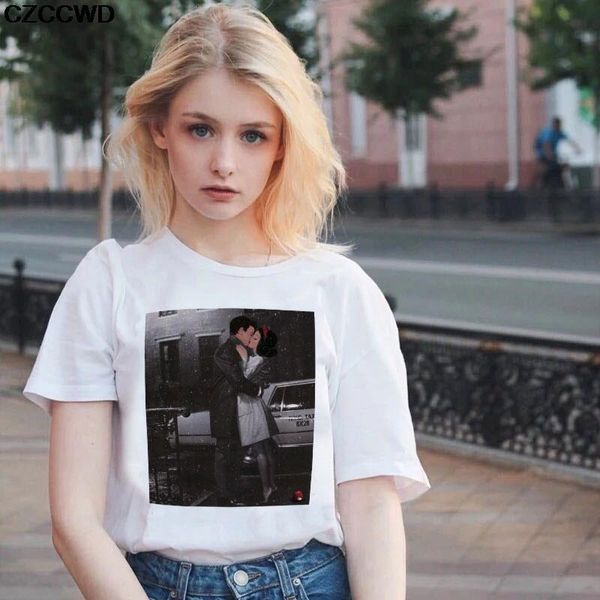 

poleras mujer de moda 2021 white t shirt ulzzang harajuku fashion tshirt women leisure streetwear aesthetic female t-shirt