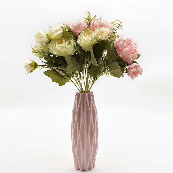 

artificial peony bouquet, forks, 5 indoor decorative heads, diy, bonsai, p accessories, festival party, fake plants