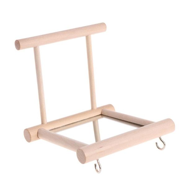 

other bird supplies pet mirror wooden play toy with perch for parrot budgies parakeet cockatiel conure finch lovebird l4mf