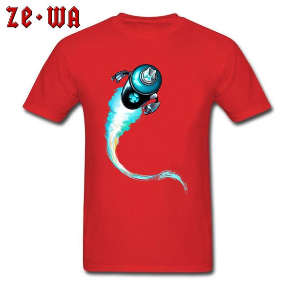 

ccccsportMan T-shirts Red Robot Spray Printed Sleeve Camisetas Hombre Fashion Cool Tshirts Harajuku Anime Funny T Shirt Boy New Arrival, White