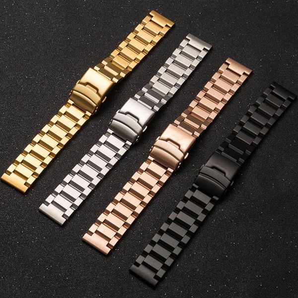 

watch bands for samsung galaxy 4 classic strap 20mm 42mm 46mm band weighty metal steel writstrap watch4 44mm bracelet, Black;brown
