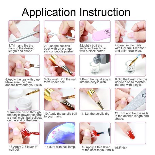 

powder acrylic 120ml extension set new glitter tools for nail art