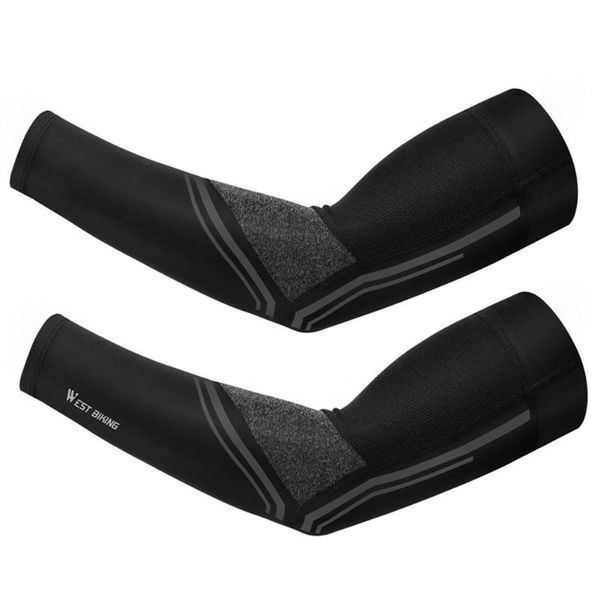 

west biking cycling arm sleeve sports summer running arm warmer cooling sleeves cover cycling running uv sun protection, Black;gray