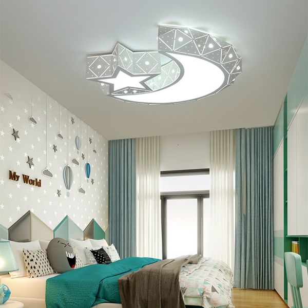 

2021 new moon stars dimmable lights fixtures kitchen mounted ceiling led with remote control for kids children room g5lm