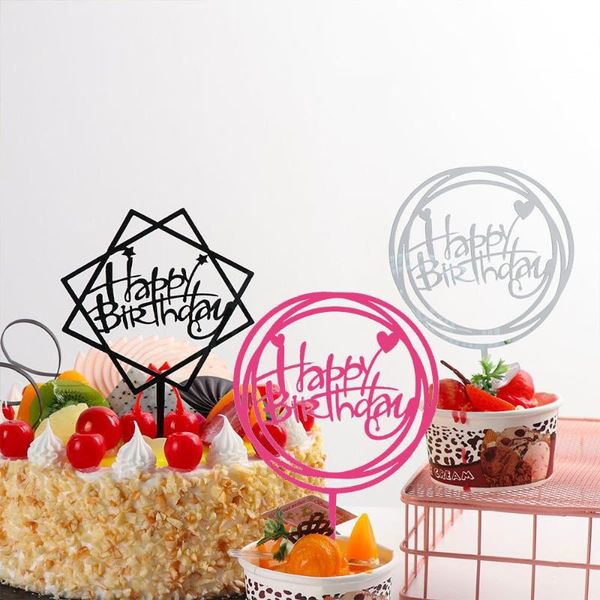 

other festive & party supplies 10 pcs lovely gift double-sided baking wonderful happy birthday cake er acrylic insert card dessert