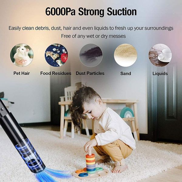 

vacuum cleaner car 6000pa powerful mini for high power home&car dual use