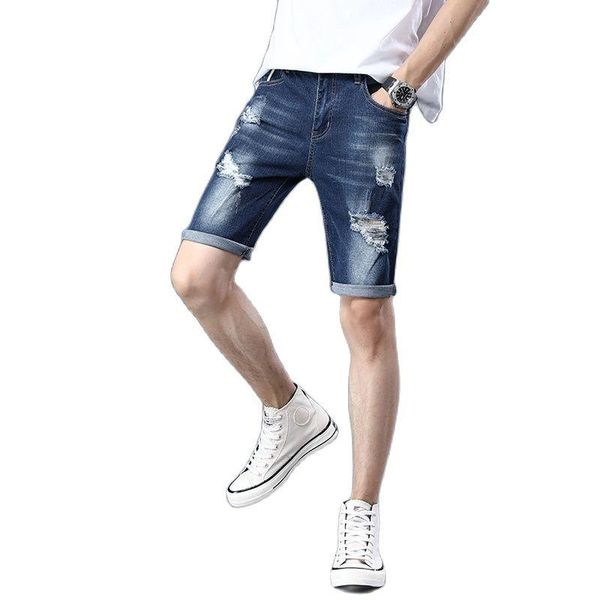 

men's shorts 2021 denim spring mens men cotton straight male blue casual short jeans size 27 36, White;black