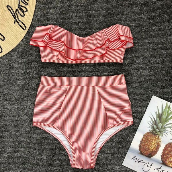 

meihuida new 2019 swimwear women women bikini set striped swimsuit bikini push up swimwear beach bathing suit women s-l, White;black