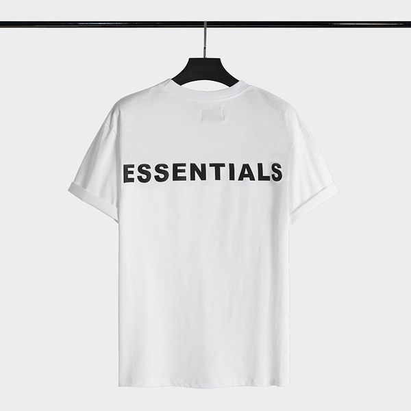 

fog summer fashion brand feel of god essentials loose reflective short sleeve men's and women's t-shirt, White;black
