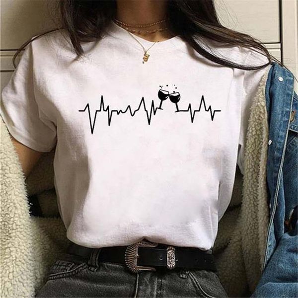

maycaur wine heartbeat men funny mens t shirts casual harajuku 90s kawaii short sleeves tee female clothes, White;black