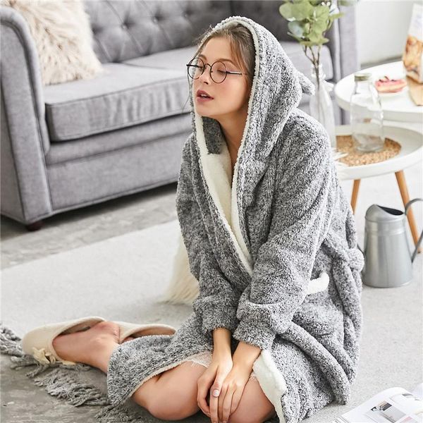 

hooded robe for women super soft cosplay girls ladies fleece loungewear pyjama gift tue88, Black