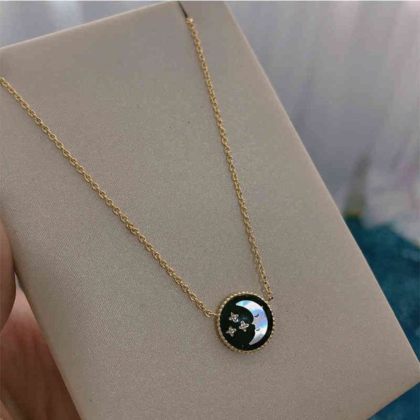 

necklace d jia di sun moon star white fritillaria diamond 925 silver fashion trendy