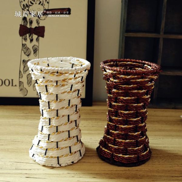 

vases creative home decoration beautiful rope made metal white coffee colors simulation flower arrangement necessary