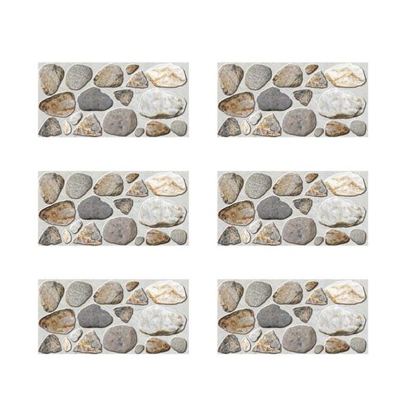 

wall stickers 6pcs bathroom paper self adhesive cobblestone sticker (assorted color)