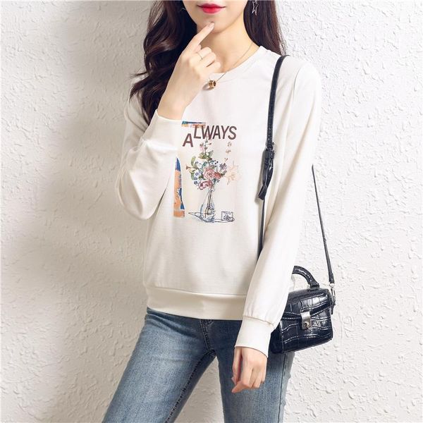 

women's hoodies & sweatshirts fashion pullovers print bottoming shirts 2021 spring autumn female casual, Black