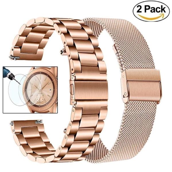 

watch bands metal wristband for samsung galaxy 3 45mm 41mm strap 20mm 22mm breathable bracelet active2 40mm 44mm/galaxy 46mm, Black;brown
