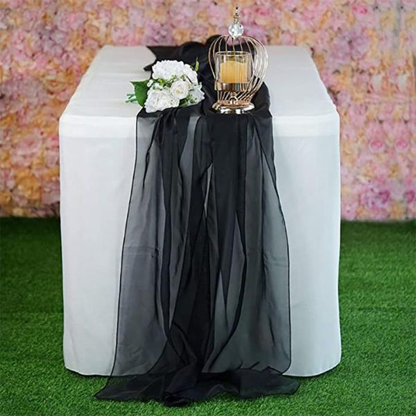

table cloth 50lb european style chiffon runner overlay luxury sheer solid color rustic tablecloth cover for bridal shower romantic